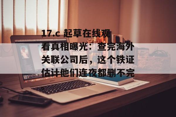 17.c 起草在线观看真相曝光:查完海外关联公司后,这个铁证估计他们连夜都删不完。